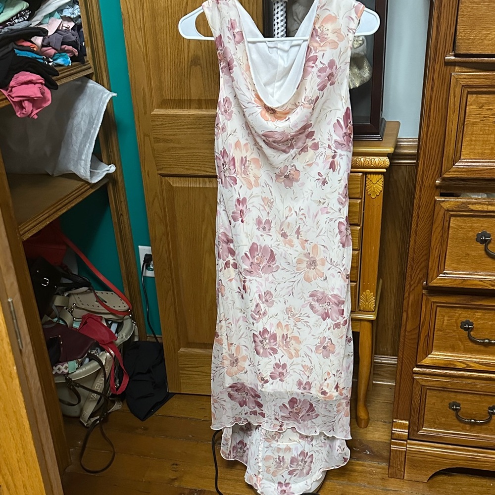 Tailor B. Moss Pink Floral High Low Dress